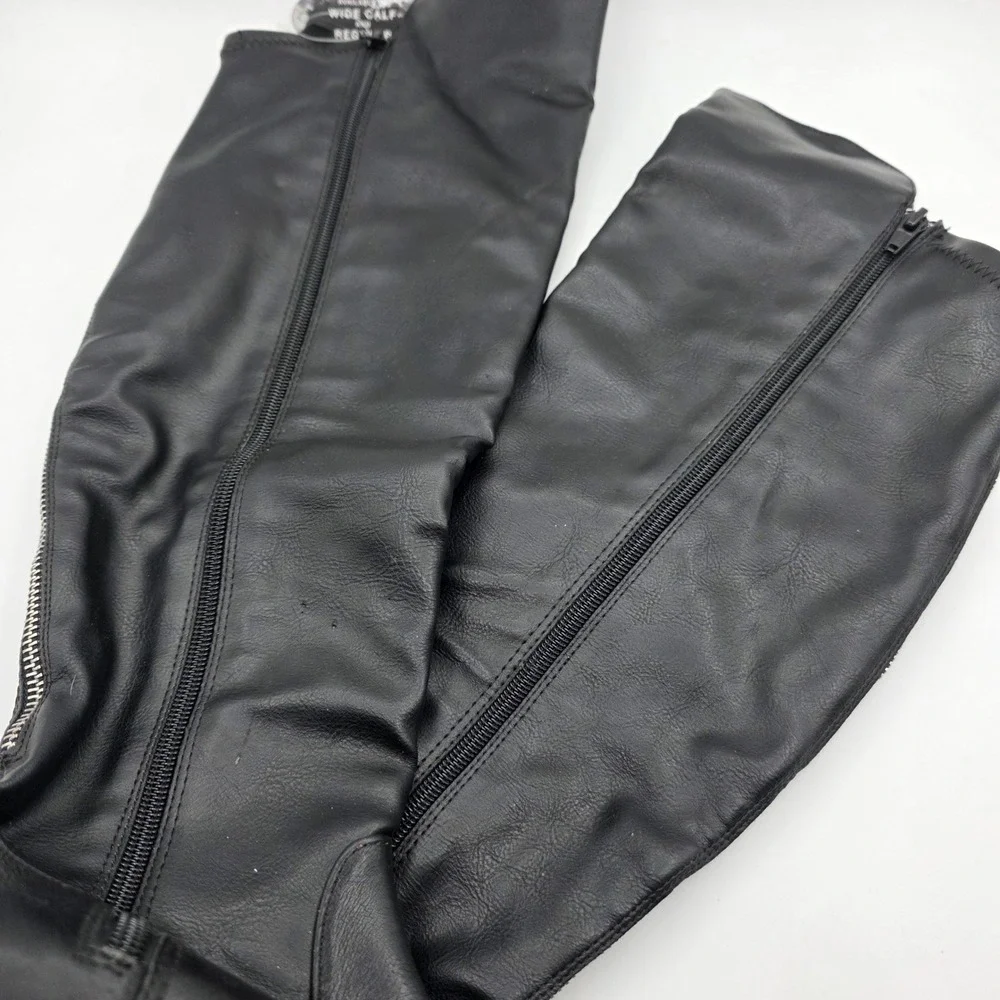 Style & Co Hayley WC Black Over The Knee Wide Calf Boots Low Block Heel Size 7M